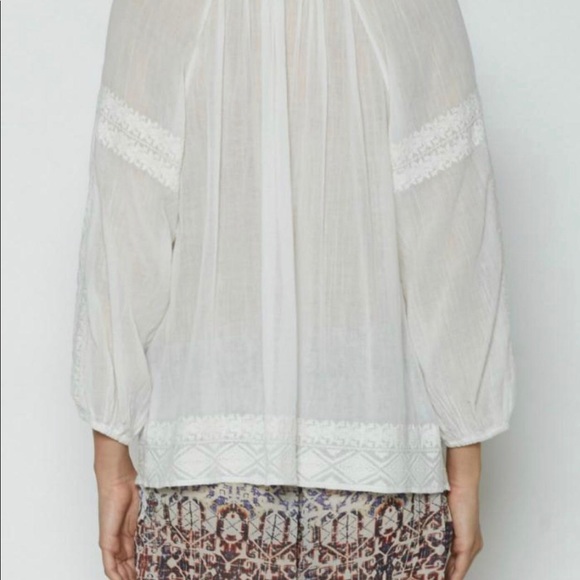 Sold $255 Joie PALVIN Embroidered 3/4 Sleeve Top - Picture 3 of 8